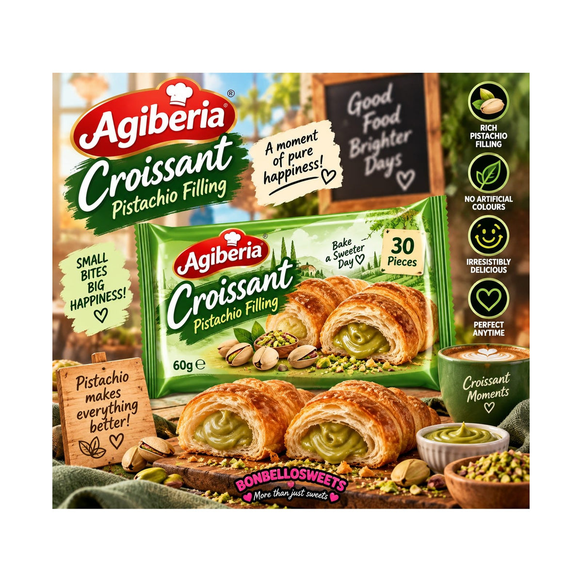 Agiberia Croissant Pistachio – 60 g – BONBELLOSWEETS