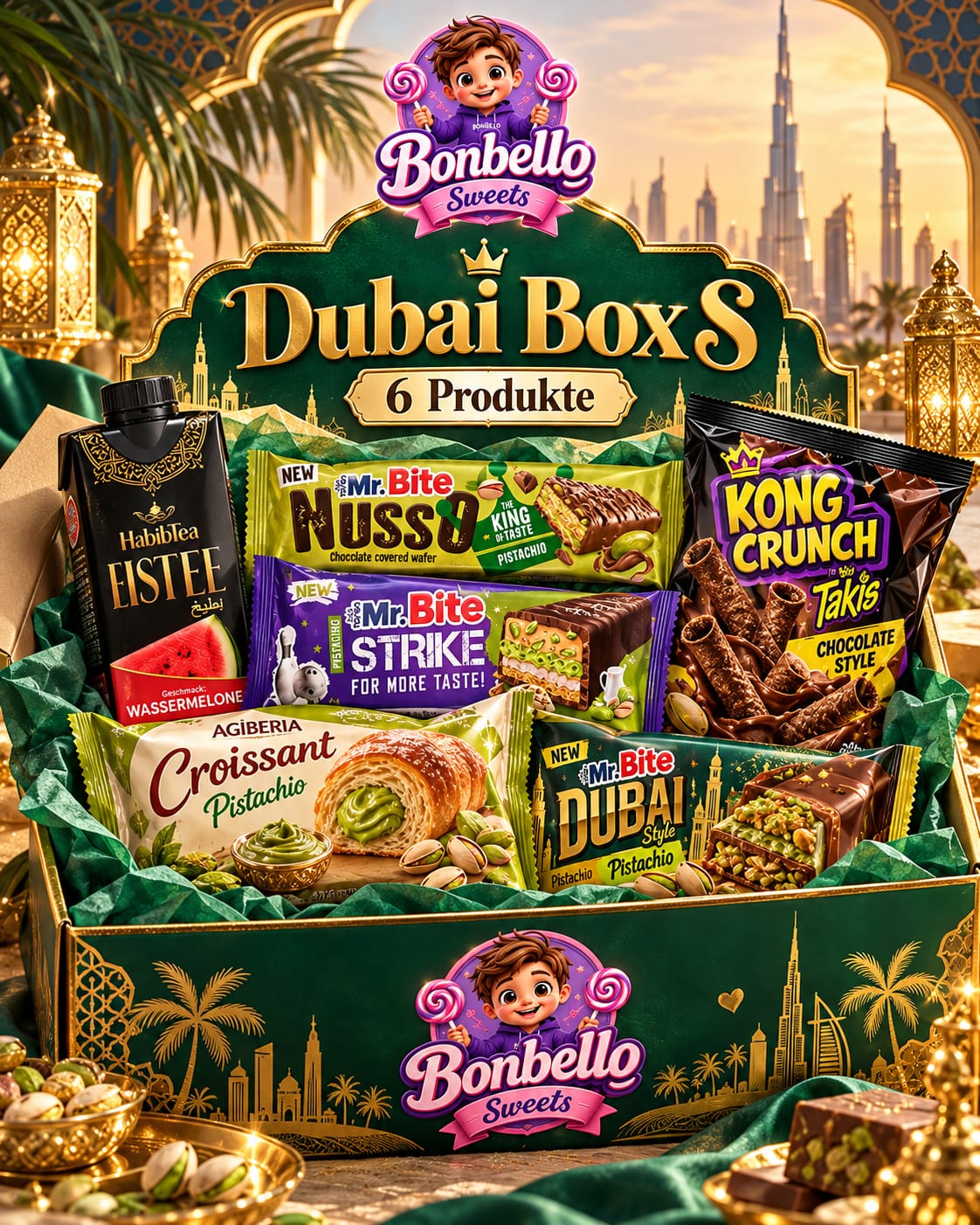 Dubai Luxury Box (Premium Schokolade) – Golden Taste Pack
