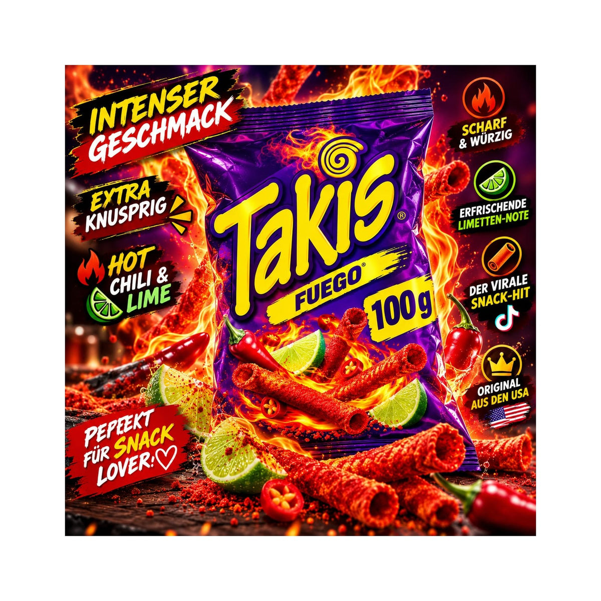 Takis Fuego – 100 g – BONBELLOSWEETS