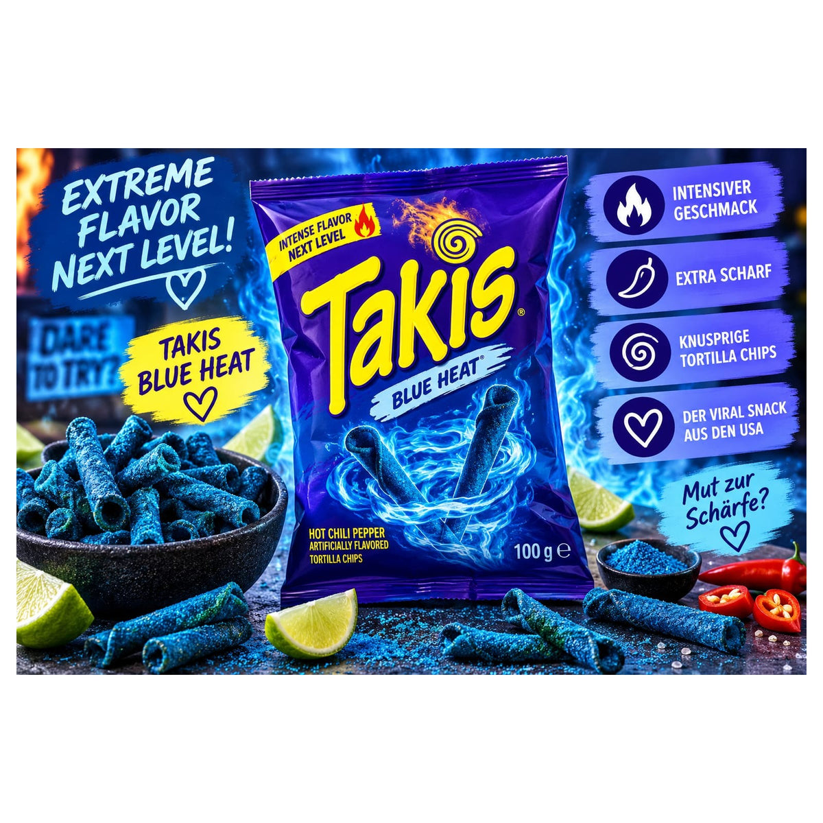 Takis Blue Heat – 100 g – BONBELLOSWEETS