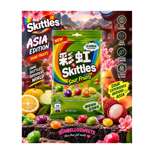 Skittles Asia Edition Sour Fruits – 40 g – BONBELLOSWEETS