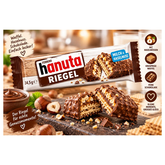 Ferrero Hanuta Riegel – 34,5 g – BONBELLOSWEETS