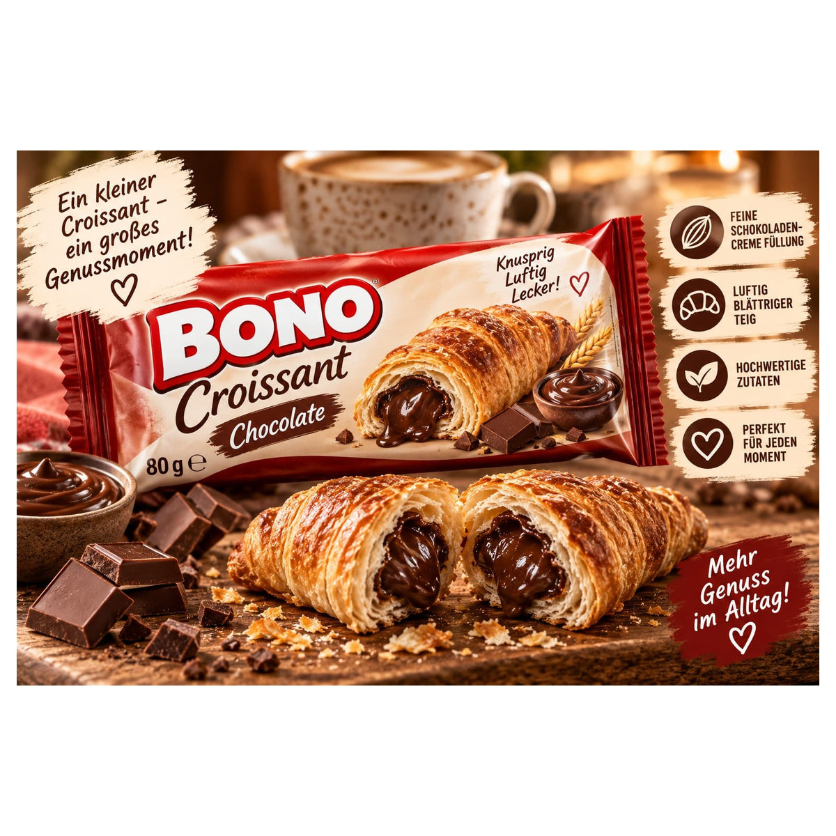 Bono Croissant Chocolate – 80 g – BONBELLOSWEETS
